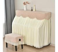 GNYVZXPLQ Housse pour Piano Droit, Upright Piano Cover 2 Layer Lace Cloth with Stool Multicolor Multiple Sizes(Warm Beige,Single Stool Cover 56cm*36cm)