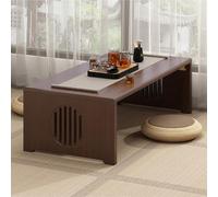 GNYVZXPLQ Table basse japonaise multifonctionnelle pliable en bois, table basse portable pour s'asseoir sur le sol, sans assemblage, 80 x 40 x 35 cm