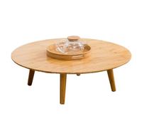 GNYVZXPLQ Table basse ronde multifonctionnelle de style japonais, table basse ronde en bambou pour petits espaces, salon, maison (80 x 80 x 30 cm)
