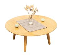 GNYVZXPLQ Table basse ronde multifonctionnelle de style japonais, table basse ronde en bambou pour petits espaces, salon, maison (60 x 60 x 50 cm)