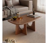 GNYVZXPLQ Table d'appoint, table basse ovale en bois d'hévéa multicolore 100 x 60 x 38 cm (L x l x H)