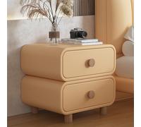 GNYVZXPLQ Table d'appoint, table de chevet avec 2 tiroirs, surface en cuir, multicolore, 13,7 à 50 x 40 x 50 cm (jaune, 34,8 x 40 x 50 cm)