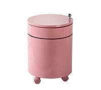 GNYVZXPLQ Table d'appoint, table de chevet ronde à 2/3 niveaux avec armoire de rangement et portes coulissantes, multicolore, plusieurs tailles (rose, 38,1 x 55,9 cm)