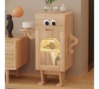 GNYVZXPLQ Table d'appoint, table de nuit robot LED avec tiroir de rangement en chêne massif noyer blanc plusieurs tailles (couleur bûche (pieds bas))