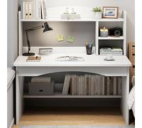GNYVZXPLQ Table Informatique, Bureau Debout avec étagères de Rangement for Chambre et Salon, Multicolore, 80/100 cm(White,100 cm/39.4 in)