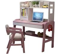 GNYVZXPLQ Table Informatique, Bureau d'étude for Enfants en Bois Massif, Hauteur réglable, Rangement, tiroirs, Multicolore, Plusieurs Tailles(Pink,47.2inch)
