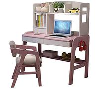 GNYVZXPLQ Table Informatique, Bureau d'étude for Enfants en Bois Massif, Hauteur réglable, Rangement, tiroirs, Multicolore, Plusieurs Tailles(Pink,39.3inch)