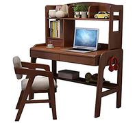 GNYVZXPLQ Table Informatique, Bureau d'étude for Enfants en Bois Massif, Hauteur réglable, Rangement, tiroirs, Multicolore, Plusieurs Tailles(Brown,39.3inch)