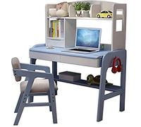 GNYVZXPLQ Table Informatique, Bureau d'étude for Enfants en Bois Massif, Hauteur réglable, Rangement, tiroirs, Multicolore, Plusieurs Tailles(Blue,39.3inch)