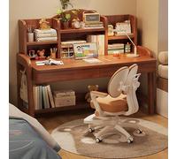 GNYVZXPLQ Table Informatique, Bureau d'étude, tiroirs, bibliothèque, Petit Espace, Bureau à Domicile, Multicolore, 39,4 x 23,6 x 41,7 Pouces(Walnut)