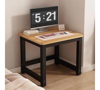 GNYVZXPLQ Table Informatique, Bureau d'ordinateur en métal, Bureau d'étude, Poste de Travail d'écriture, Multicolore, Plusieurs Tailles(Walnut+Black,50 * 50 * 70 cm/19.7 * 19.7 * 27.6 in)