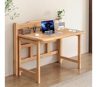 GNYVZXPLQ Table Informatique, Bureau Pliant en Bois Massif, Noyer et Cerisier, 80-120 cm, Table d'étude, sans Assemblage, Gain de Place(Cherry,120 cm/47.3 in)