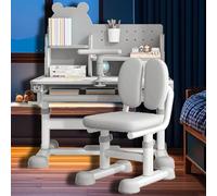 GNYVZXPLQ Table Informatique, Ensemble Bureau et Chaise d'étude réglables Multicolores 31,5 x 19,7 x 39,4 Pouces, Lot de 2(White)