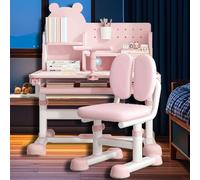 GNYVZXPLQ Table Informatique, Ensemble Bureau et Chaise d'étude réglables Multicolores 31,5 x 19,7 x 39,4 Pouces, Lot de 2(Pink)