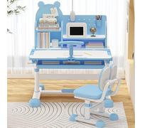GNYVZXPLQ Table Informatique, Ensemble Bureau et Chaise d'étude réglables Multicolores 31,5 x 19,7 x 39,4 Pouces, Lot de 2(Blue)