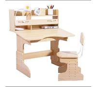 GNYVZXPLQ Table Informatique, Ensemble Bureau et Chaise d'étudiant réglables, Lot de 2, Multicolore, inclinable, étagère Double Couche(Khaki)