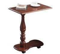 GNYVZXPLQ Table Pliante multifonctionnelle, Table d'appoint en Forme de C for canapé, Plateau en Bois avec roulettes for Petits espaces, Salon, Chambre