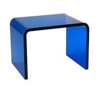 GNYVZXPLQ Table pliante multifonctionnelle, table d'appoint moderne en forme de U en acrylique transparent, table basse pour petits espaces (bleu, 32 x 23 x 23,5 cm (13 x 9 x 9)