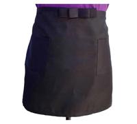 GNYVZXPLQ Tablier à taille mi-courte Tablier court demi-taille 2 poches multicolores for serveur, bar, café(Black)