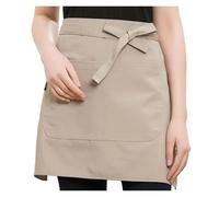 GNYVZXPLQ Tablier à taille mi-courte Tablier de serveur unisexe, demi-court, poche, taille, lacets, multicolore(Khaki)