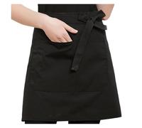 GNYVZXPLQ Tablier à taille mi-courte Tablier de serveur unisexe, demi-court, poche, taille, lacets, multicolore(Black)