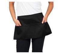 GNYVZXPLQ Tablier à taille mi-courte Tablier de taille serveur court noir avec poches for le travail cuisine et restaurant