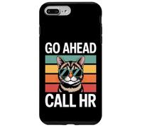 Go Ahead Call HR Lunettes de Soleil rétro sarcastiques Motif Chat Coque pour iPhone 7 Plus/8 Plus