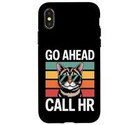 Go Ahead Call HR Lunettes de Soleil rétro sarcastiques Motif Chat Coque pour iPhone X/XS