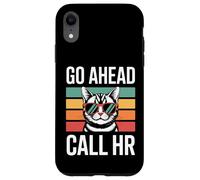 Go Ahead Call HR Lunettes de Soleil rétro sarcastiques Motif Chat Coque pour iPhone XR