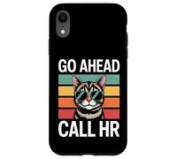 Go Ahead Call HR Lunettes de Soleil rétro sarcastiques Motif Chat Coque pour iPhone XR