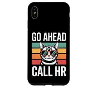 Go Ahead Call HR Lunettes de Soleil rétro sarcastiques Motif Chat Coque pour iPhone XS Max