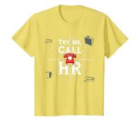 Go Ahead Call HR: Try Me Sassy Office Humour Graphic T-Shirt, Enfant, Citron, 8 Ans