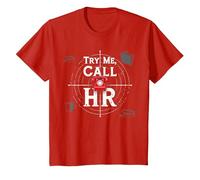 Go Ahead Call HR: Try Me Sassy Office Humour Graphic T-Shirt, Enfant, Rouge, 8 Ans