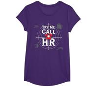 Go Ahead Call HR: Try Me Sassy Office Humour Graphic T-Shirt, Fille, Violet, XS