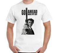 GO Ahead Make My Day T-Shirt Clint Eastwood Dirty Harry Movie Punk Mens Tee Top