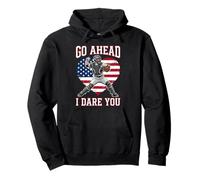 Go Ahead Run I Dare You Vintage Baseball Catcher Funny Boys Sweat à Capuche