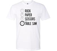 Go All Out Rock Paper Scissors Table Saw Funny Carpenter Gift Mens Women Deluxe Soft T Shirt Manches Courtes(Small)