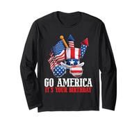 Go America It's Your Birthday 4th of July Patriotic Manche Longue