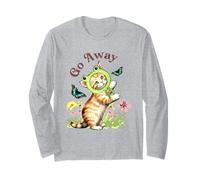 Go Away Frog Hat Cat with Butterflies Vintage Manche Longue