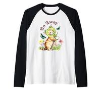 Go Away Frog Hat Cat with Butterflies Vintage Manche Raglan