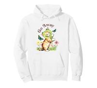 Go Away Frog Hat Cat with Butterflies Vintage Sweat à Capuche