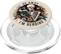 Go Away I'm Reading Funny Squelette Book Lovers Bookish PopSockets PopGrip pour MagSafe