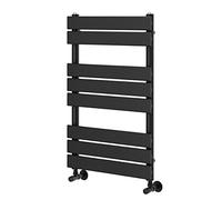 Go Bathrooms Ark Barre à Serviettes 800 mm x 500 mm Noir Mat Radiateur de Salle de Bain Design Étagère à Serviettes Chauffante Panneau Plat Chauffant