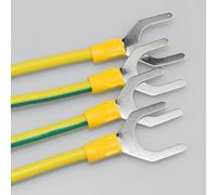 GO BEYOND YOURSEIF 10 Pcs Câble Mise À La Terre Avec Cosses Fourche En U, Cuivre 6 Mm² 8 AWG, PVC Vert/jaune, Pont Liaison Préserti, Pour Panneaux Solaires, Chemins De Câbles, Industrie(M14,150mm)