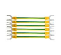 GO BEYOND YOURSEIF 100Pcs Câble De Terre Avec Cosses À Anneau, Pont De Liaison Préserti, Cuivre Sans Oxygène PVC 2,5/4/6 Mm² 100-500mm, M5/M6/M8 Pour Solaire, Armoires, Chemins Câbles(500mm,M5-6mm2)