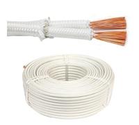 GO BEYOND YOURSEIF Câble 2 Conducteurs Haute Température, Isolation Mica 500°C, 0,5-6,0mm²(20-8AWG), Conducteur OFC, Tressé Fibre Verre, Usage Industriel Pour Four/chaudière(30ft,6.0mm²(8A))