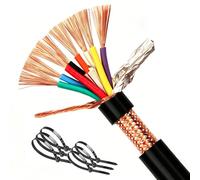 GO BEYOND YOURSEIF Câble Blindé 8 Conducteurs 0.3mm²-2.5mm² Cuivre Câble de Signal et Contrôle Flexible Isolation PVC Basse Tension(13AWG(2.5mm²),30FT)