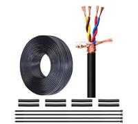 GO BEYOND YOURSEIF Câble Blindé À Paire Torsadée À 4 Cœurs 100M 22/20/18 AWG, Conducteur OFC,Fil À Double Blindage, Calibre 12-24, Fil Électrique Flexible En PVC Ignifuge À Faible Résistance(12AWG)