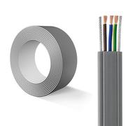 GO BEYOND YOURSEIF Câble Plat d'ascenseur 0,75 Mm²-2,5 Mm², 3 À 8 Conducteurs en Cuivre, Flexible, Haute Résistance, for Ascenseurs, Portails Coulissants (TRVVBG)(100ft,2.5mm² - 7C)