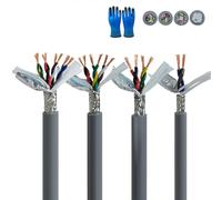 GO BEYOND YOURSEIF Câble Torsadé Blindé Pour Chaîne Porte-câbles 2/4/6/8 Conducteurs, 0,15-2,5 Mm², 16/18/20/22/24 AWG, 300V, PVC Souple, Cuivre OFC, PLC, Servo, CNC(40ft,4C-16AWG)
